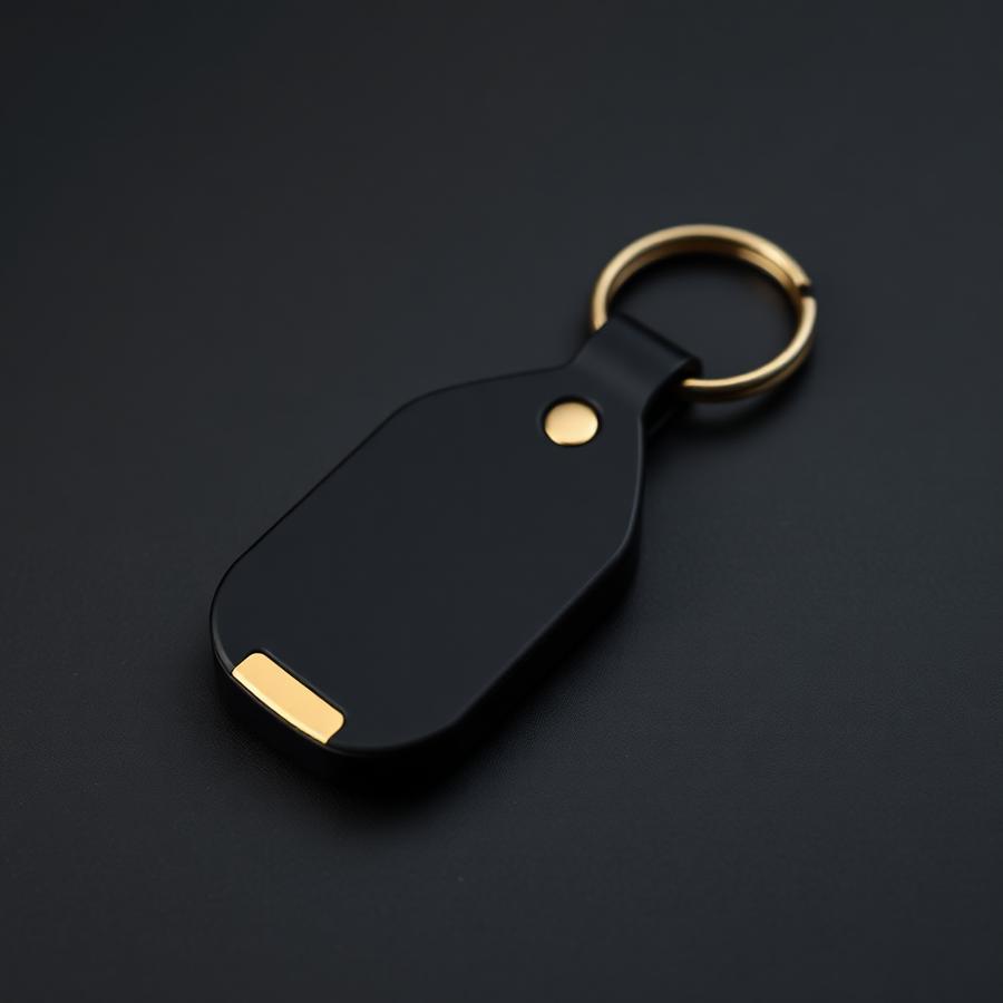 Black NFC keychain fob product mockup